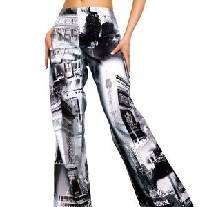 Vintage Europe Graphic Print Pants